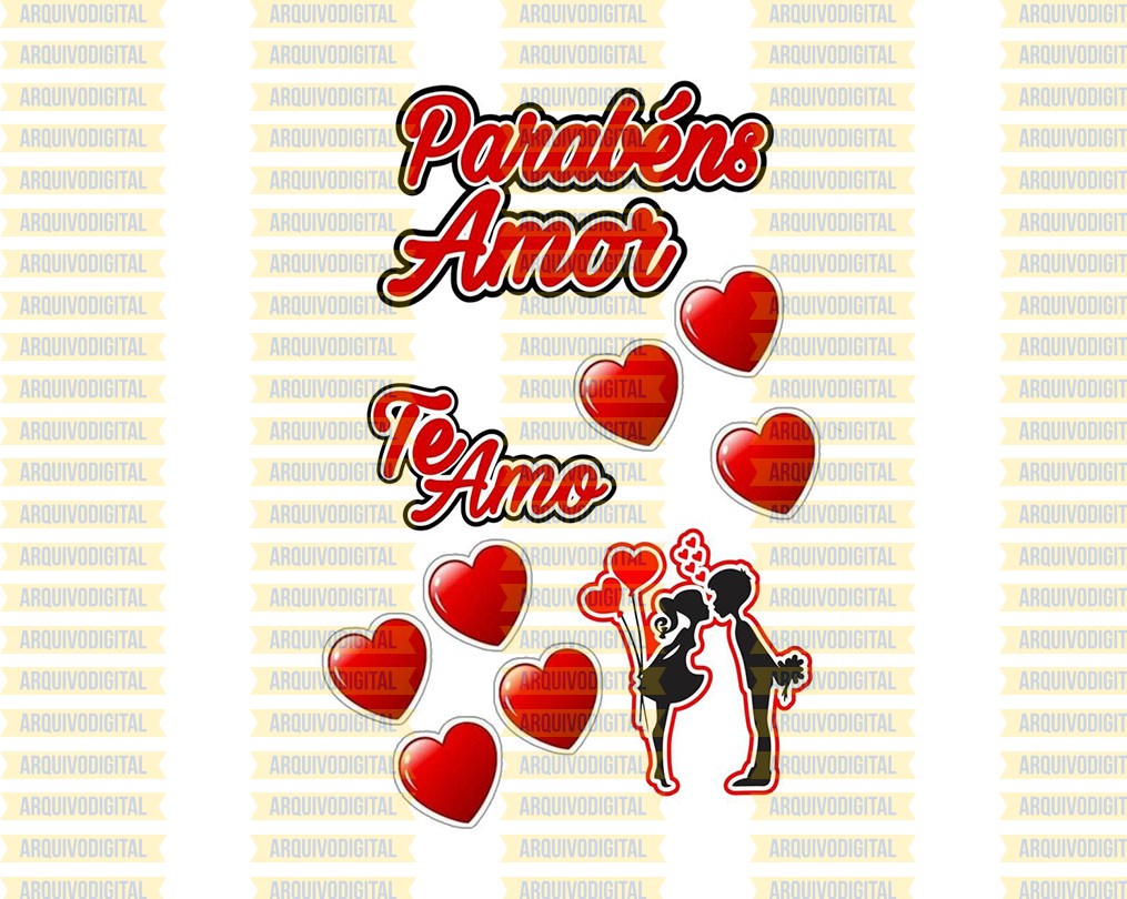 Topo De Bolo Parabéns Meu Amor ArquivoDigital