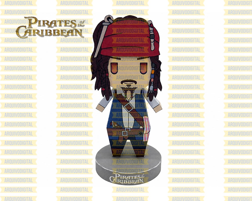 Molde Jack Sparrow - Piratas Do Caribe ArquivoDigital