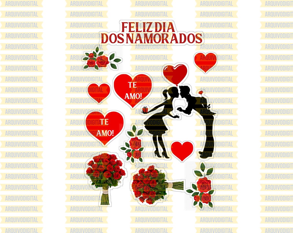 Topo De Bolo Feliz Dias Dos Namorados 2 ArquivoDigital