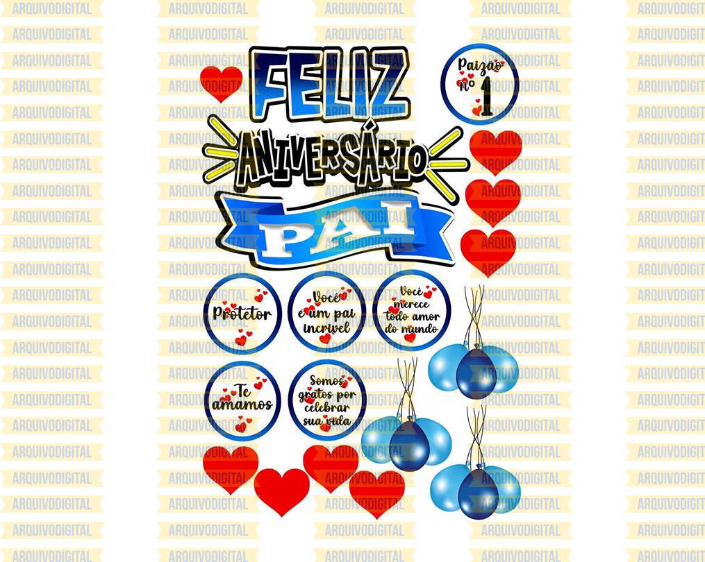 Topo De Bolo Feliz Dia Dos Pais ArquivoDigital